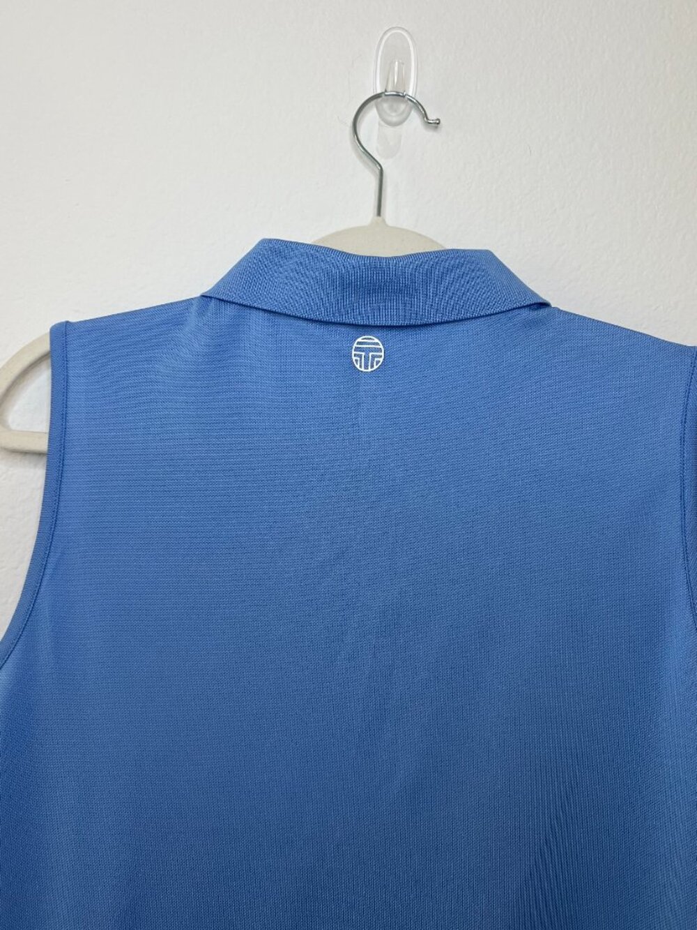 Tory Sport Blue Performance Sleeveless Collared Polo Size Large Nautical Preppy - Picture 4 of 15